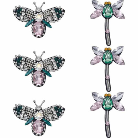 Cute Bee & Dragonfly Embroidered Patch Set (6 Pcs) | 1001Bees