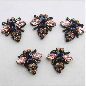 Handmade Royal Amber Bee Patch - Cute 5-Piece Applique Set