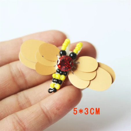 Écusson Abeille "Honey Ruby" - Lot de 10 | Appliqué Fait Main