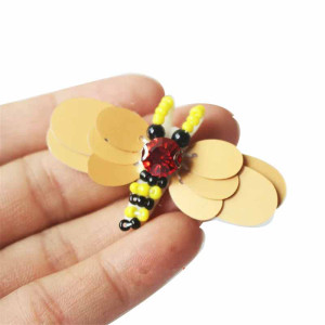 Écusson Abeille "Honey Ruby" - Lot de 10 | Appliqué Fait Main