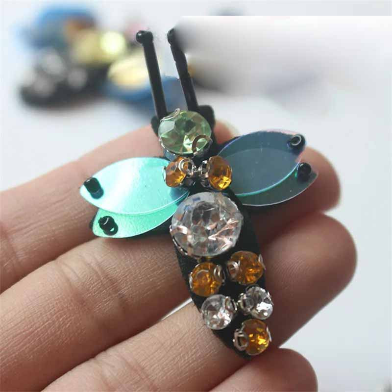 Lot de 10 Patchs Abeille "Aurore Boréale" | Appliqué Strass