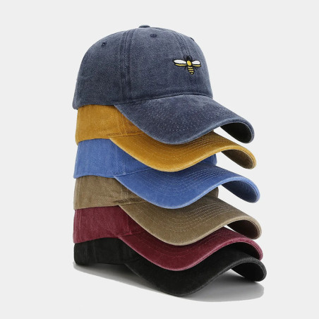 Embroidered Bee Cap "Winged Stitcher" | Vintage Dad Hat
