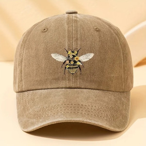 Casquette Abeille Brodée Coton - Chapeau Floral | Fleur de Ruche