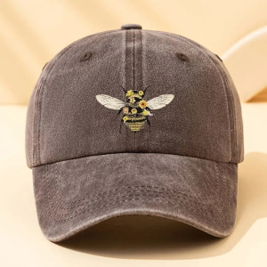 Cute Floral Bee Hat - Embroidered Cotton Cap | Hive Blossom