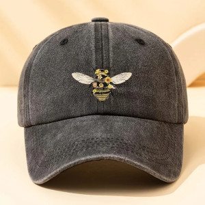 Casquette Abeille Brodée Coton - Chapeau Floral | Fleur de Ruche