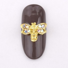 Décoration d'ongle forme d'abeille 3D en alliage métallique - Lot de 10 pèces !