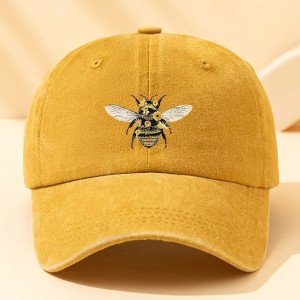 Cute Floral Bee Hat - Embroidered Cotton Cap | Hive Blossom