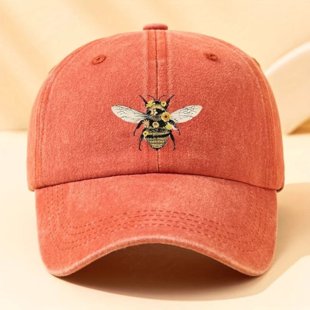 Cute Floral Bee Hat - Embroidered Cotton Cap | Hive Blossom