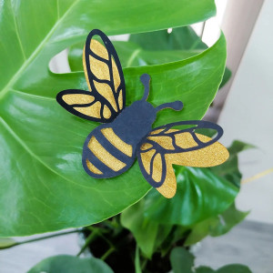 Stickers Muraux Abeilles Pailletées | Déco Nature Or & Noir