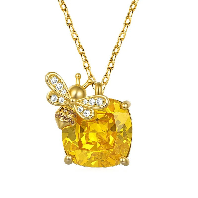 Collar Abeja "Brillo de Miel Dorada" | Colgante Original