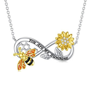 Collier Abeille & Tournesol | Cadeau Original pour Femme