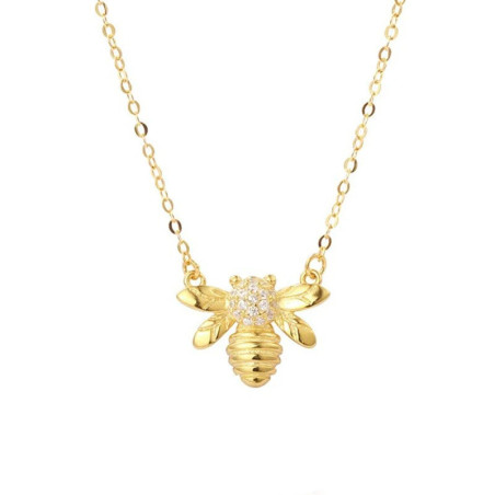 Collar Abeja Dorada Miniatura - Joya Delicada y Original