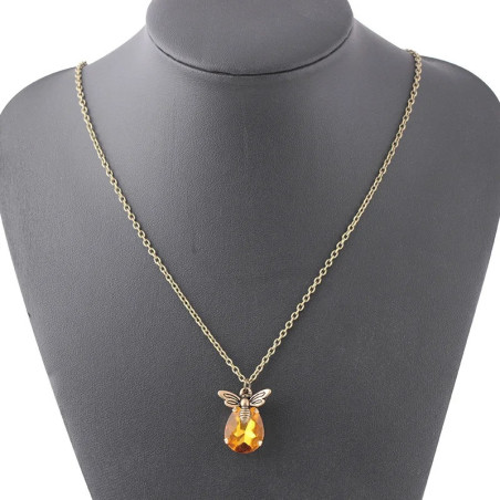 Collar de Abeja Vintage Ámbar - ¡Una Joya Única y Original!