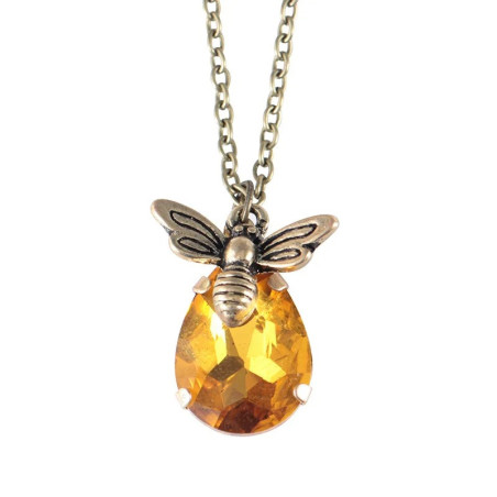 Collar de Abeja Vintage Ámbar - ¡Una Joya Única y Original!