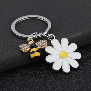 Porte-clés Abeille & Pâquerette Scintillant - Bijou de Sac