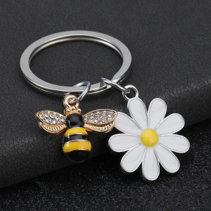 Porte-clés Abeille & Pâquerette Scintillant - Bijou de Sac