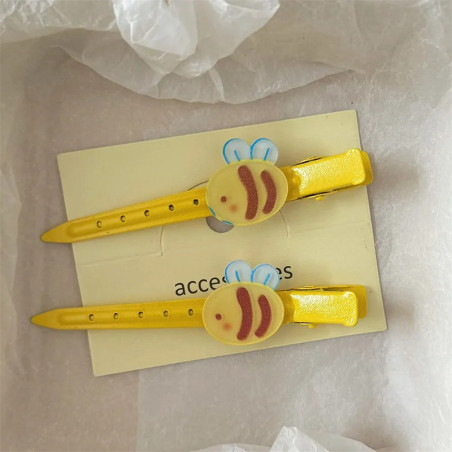 Pinces Cheveux Abeille Pastel Doux - Lot de 2 | 1001abeilles