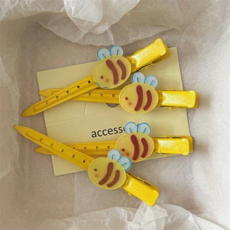 Pinces Cheveux Abeille Pastel Doux - Lot de 2 | 1001abeilles