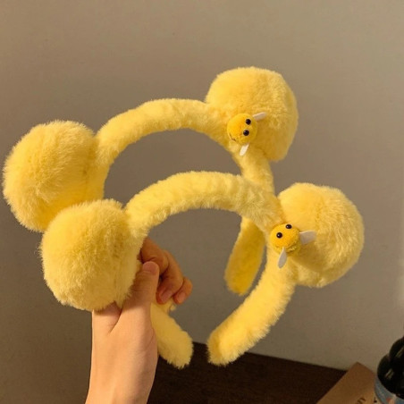 Serre-tête Abeille à Pompons | Accessoire Cheveux Amusant