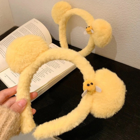 Serre-tête Abeille à Pompons | Accessoire Cheveux Amusant
