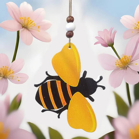 Carillon Abeille en Bois Artisanal | Décoration à Suspendre