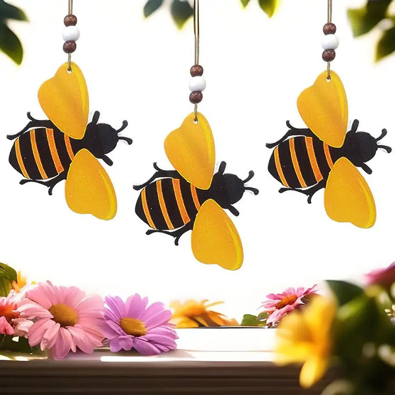 Carillon Abeille en Bois Artisanal | Décoration à Suspendre
