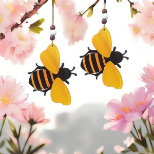 Carillon Abeille en Bois Artisanal | Décoration à Suspendre