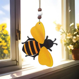 Carillon Abeille en Bois Artisanal | Décoration à Suspendre