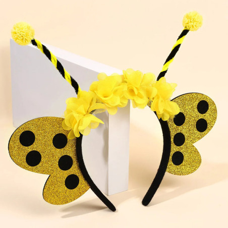Serre-tête Abeille Ailes Pailletées | Accessoire de Fête Fun