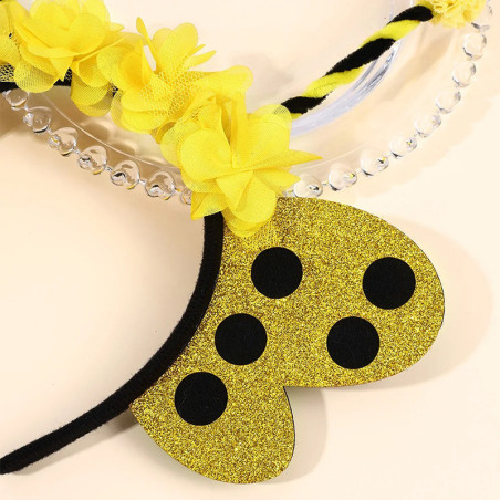 Serre-tête Abeille Ailes Pailletées | Accessoire de Fête Fun