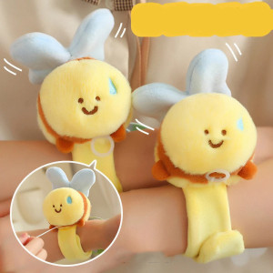 Bracelet Slap Peluche Abeille pour Enfant | Jouet Rigolo