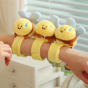 Bracelet Slap Peluche Abeille pour Enfant | Jouet Rigolo