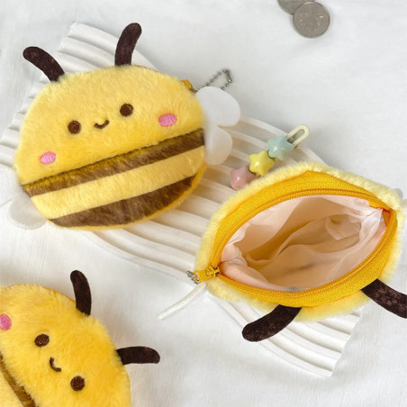 Porte-Monnaie Abeille Peluche Mignon | Pochette Kawaii & Cadeau