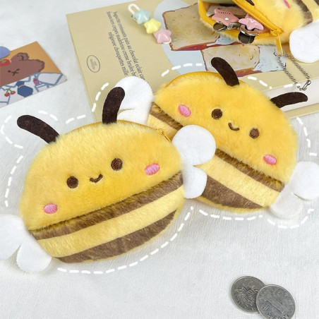 Cute Bee Plush Coin Purse | Kawaii Pouch & Unique Gift Idea
