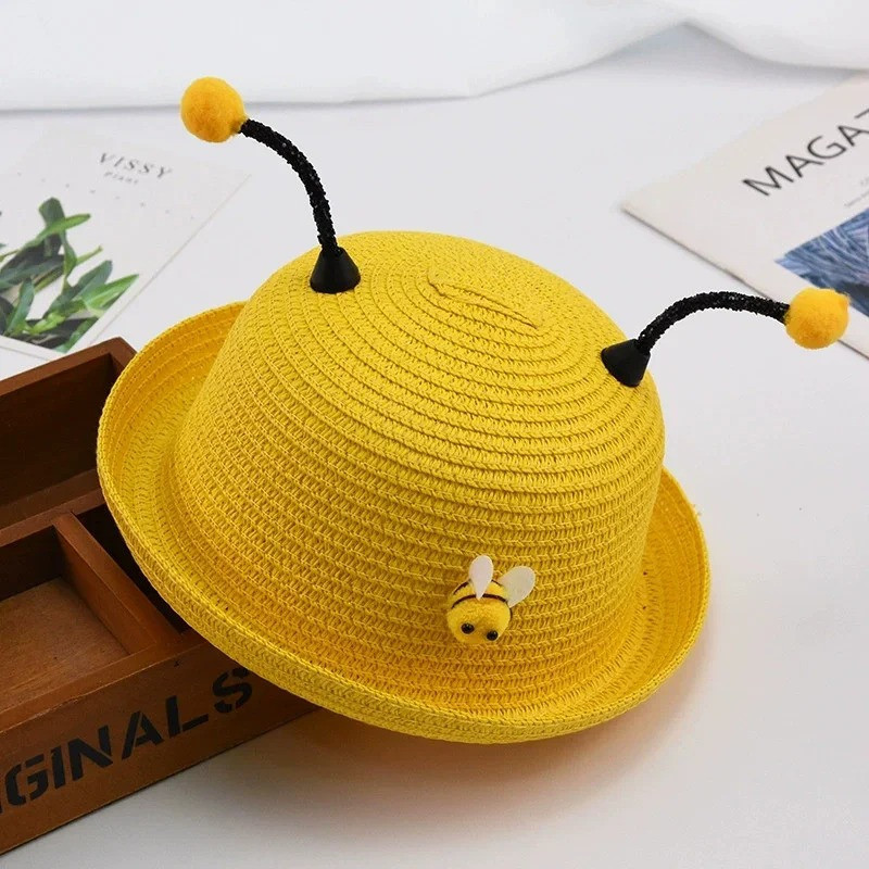 Chapeau de Paille Abeille Enfant | Protection Solaire d'Été