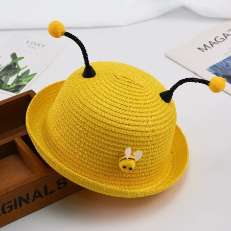 Chapeau de Paille Abeille Enfant | Protection Solaire d'Été