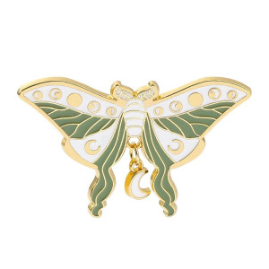 Cute Moon Phases Butterfly Enamel Pin | Celestial Jewelry