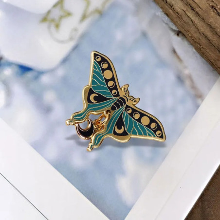 Pin's Papillon Danse Lunaire | Bijou Céleste Émaillé Cadeau
