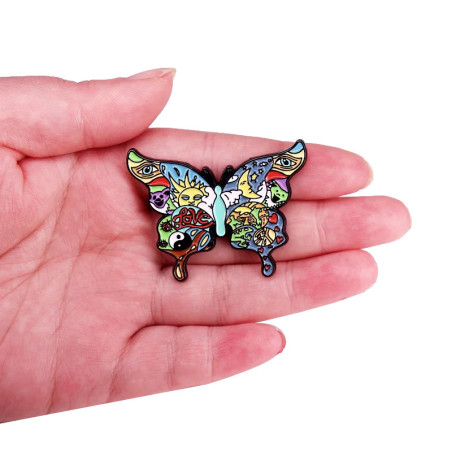 Pin's Papillon Amour & Cosmos | Cadeau Psychédélique Unique