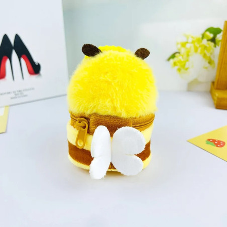 Porte-Clé Peluche Abeille Kawaii | Breloque & Pochette Mignonne