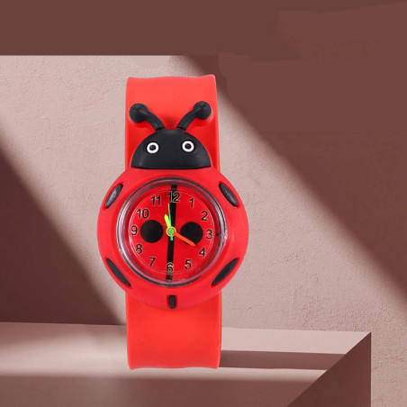 Adorable Montre Slap Coccinelle | Cadeau Idéal pour Enfant