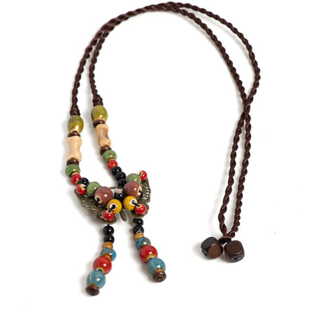 Collier Papillon Bohème & Perles Colorées | Cadeau Femme