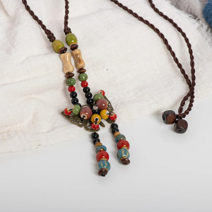 Collier Papillon Bohème & Perles Colorées | Cadeau Femme