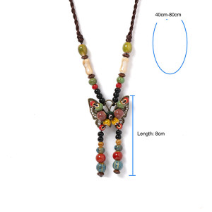 Collier Papillon Bohème & Perles Colorées | Cadeau Femme