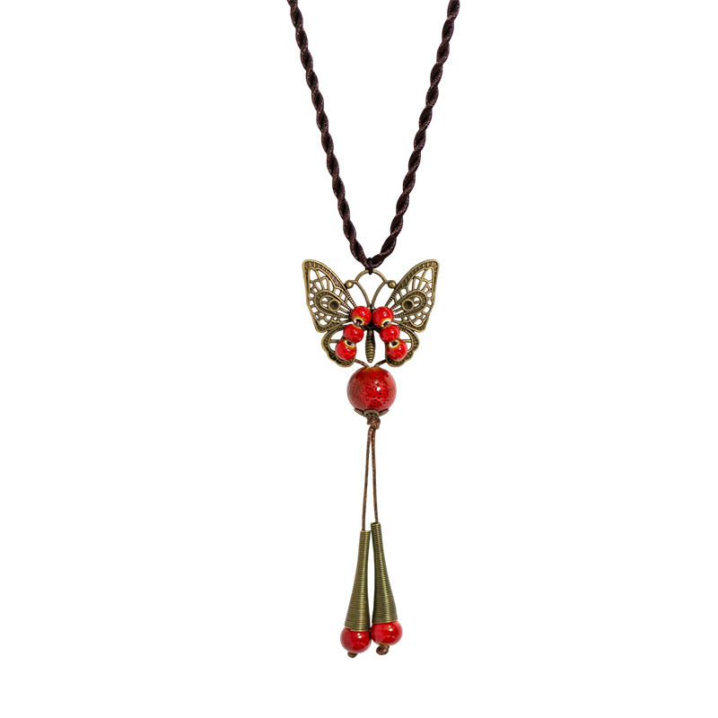 Collier Talisman Papillon & Abeille Perles Colorées | 1001abeilles