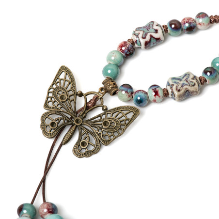 Collier Papillon Bohème Chic | Cadeau Artisanal pour Femme