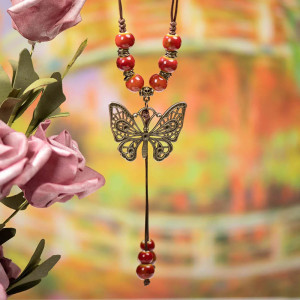 Collier Papillon Bohème | Cadeau Femme Original | 10 Couleurs