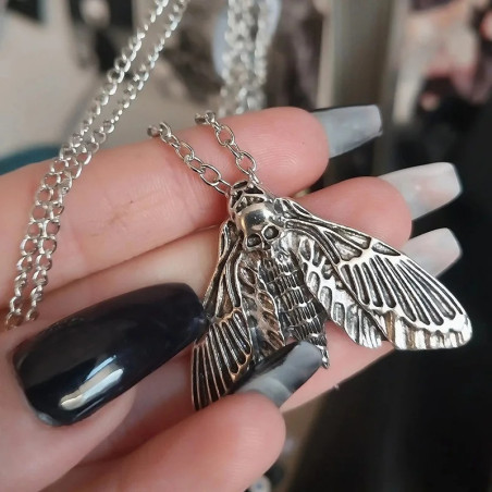 Mystic Skull Moth Necklace | Gothic Occult Jewelry Gift