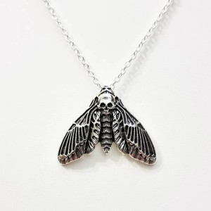 Mystic Skull Moth Necklace | Gothic Occult Jewelry Gift