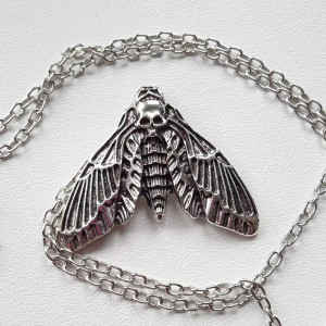 Mystic Skull Moth Necklace | Gothic Occult Jewelry Gift